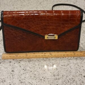 VINTAGE ALLIGATOR LEATHER SOLDERBAG/CLACH.